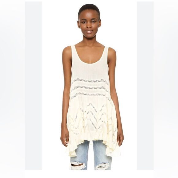 Free People Voile and Lace Trapeze Slip - Picture 2 of 6